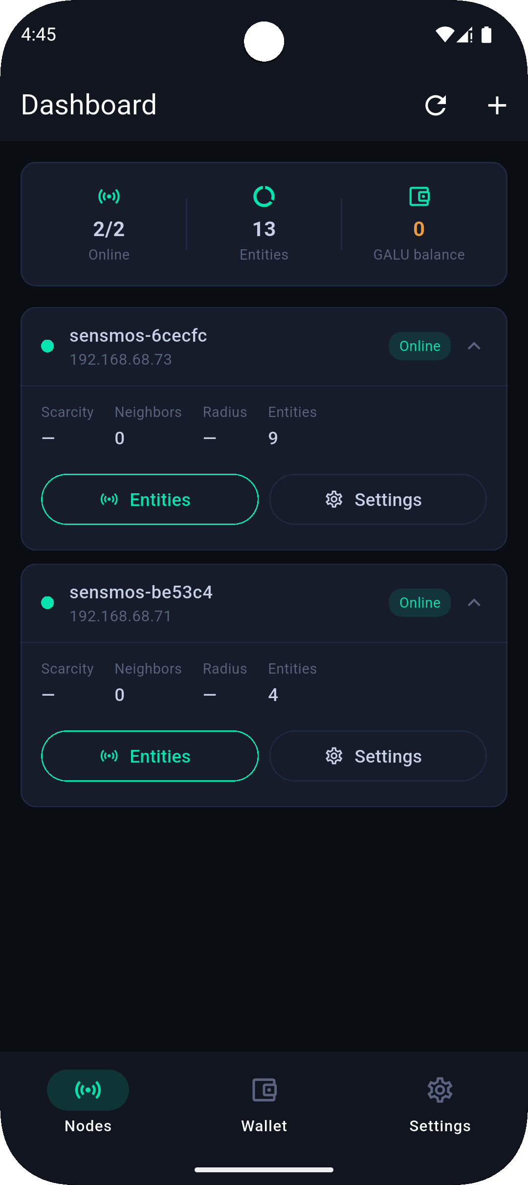 Sensmos — panel
